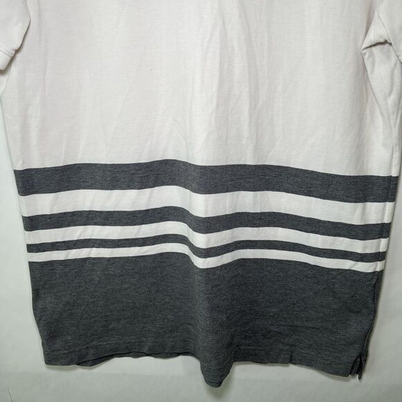 Banana Republic Polo Shirt Mens Size Large White Tan Gray Colorblock Elephant - Picture 3 of 12